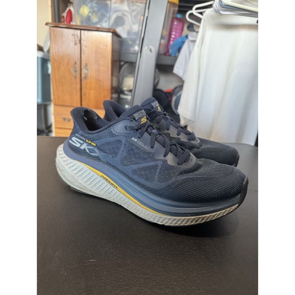Skechers Arch Fit 2.0 Mens Size 8.5 Blue Slip-Ins Running Shoes 232700-NVMT